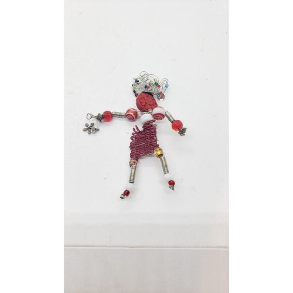 Vintage Figural Stick Pin Artisan Beads Wild Hair Moonbabies Person Girl Boy - Picture 4 of 8